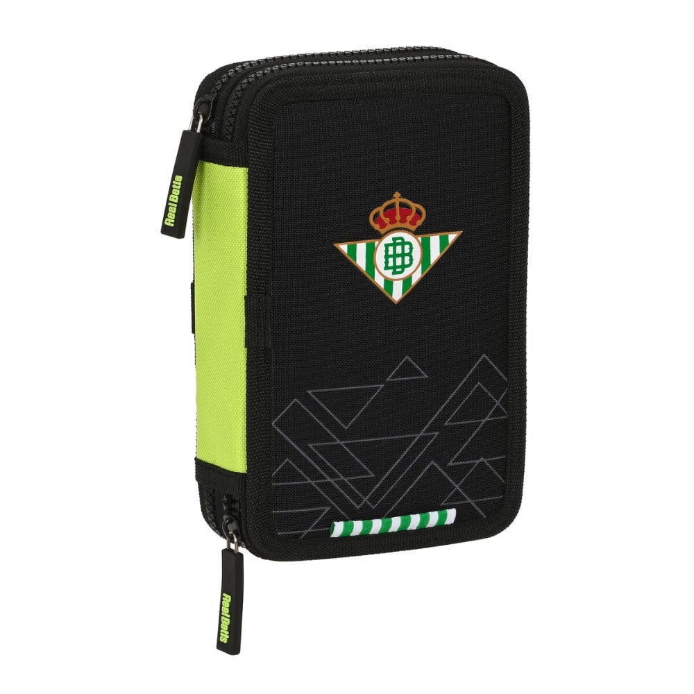 Plumier double Real Betis Balompié Noir Citron 12.5 x 19.5 x 4 cm (28 Pièces)