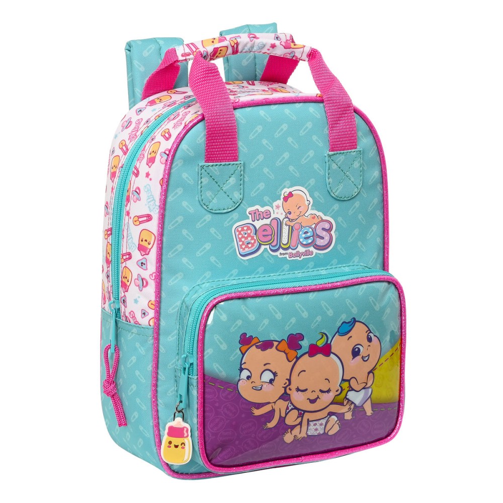 Schulrucksack The Bellies 20 x 28 x 8 cm Lila türkis Weiß