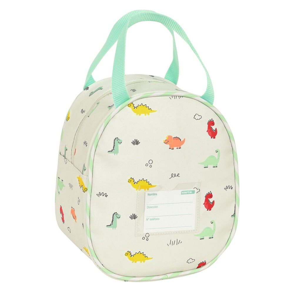 Sac glacière goûter Safta Dinos 19 x 22 x 14 cm Crème