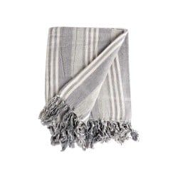 Foulard multi-usages Rayures 235 x 205 cm Blanc Gris (8 Unités)