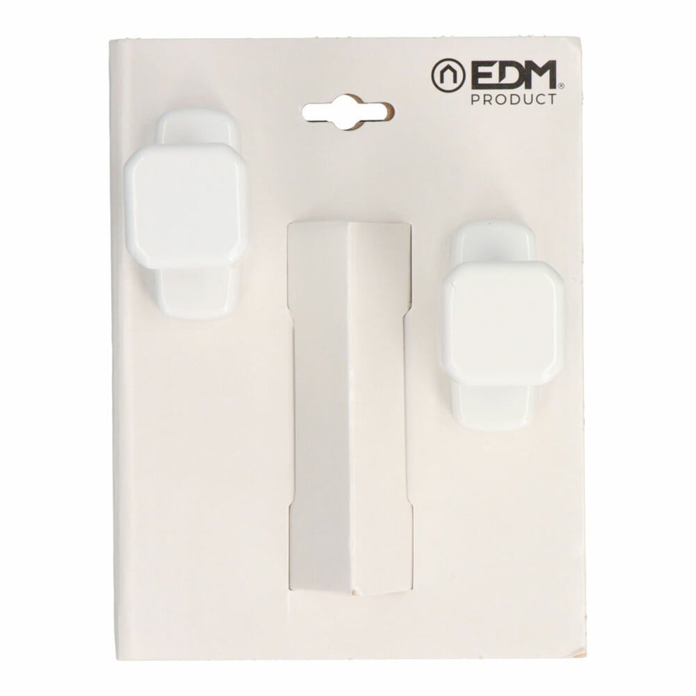 Doorknob EDM 85461 6807 White Aluminium 80 x 39 mm