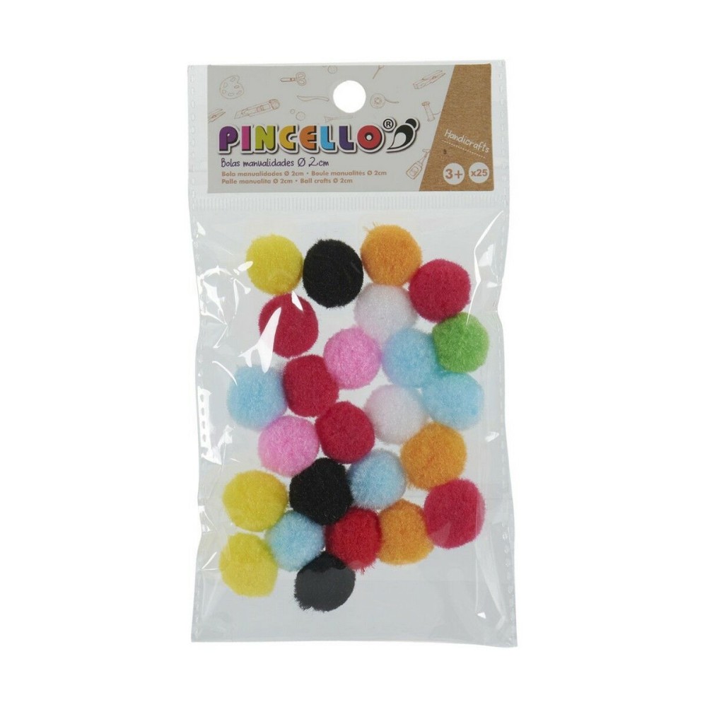 Matériaux pour travaux manuels Pincello Balles Multicouleur Ø 2 cm 12 Unités