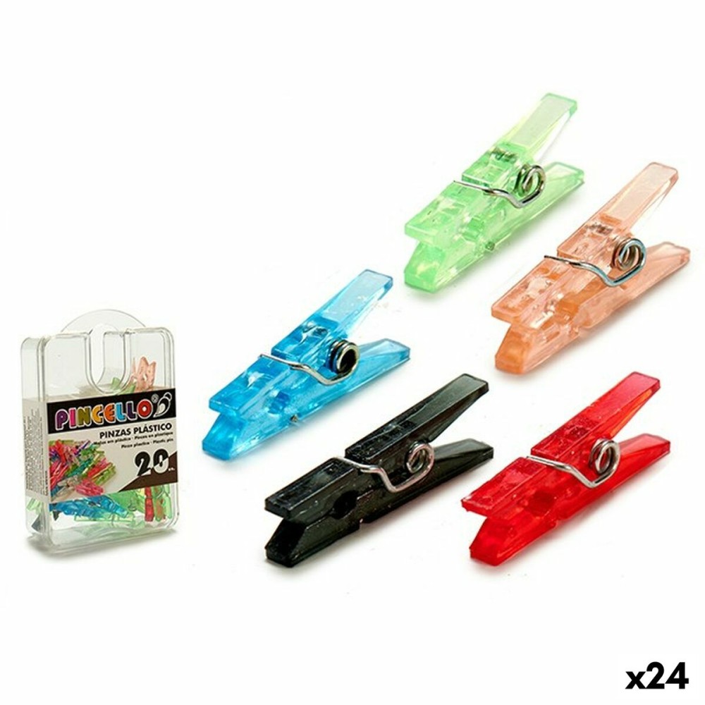 Clamps Pincello Multicolour Plastic (24 Units)