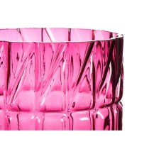 Vase Taillé Rose foncé Verre 13 x 26,5 x 13 cm (6 Unités)