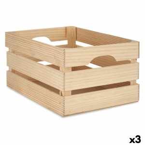 Boîte Décorative Bois de pin 26 x 18,3 x 36 cm (3 Unités)