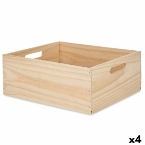 Boîte Décorative Bois de pin 31 x 14 x 36 cm (4 Unités)