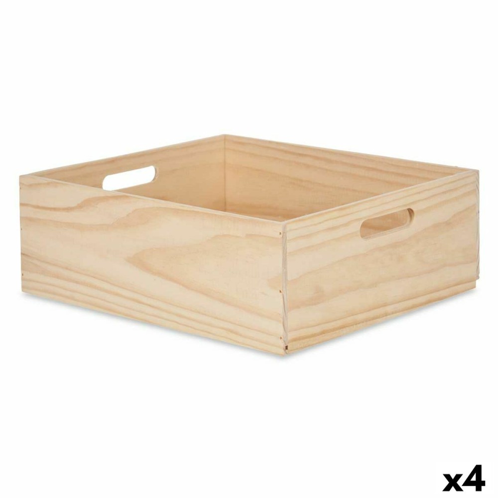 Boîte Décorative Bois de pin 35 x 14 x 40 cm (4 Unités)