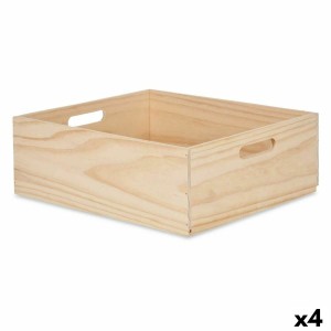 Boîte Décorative Bois de pin 35 x 14 x 40 cm (4 Unités)