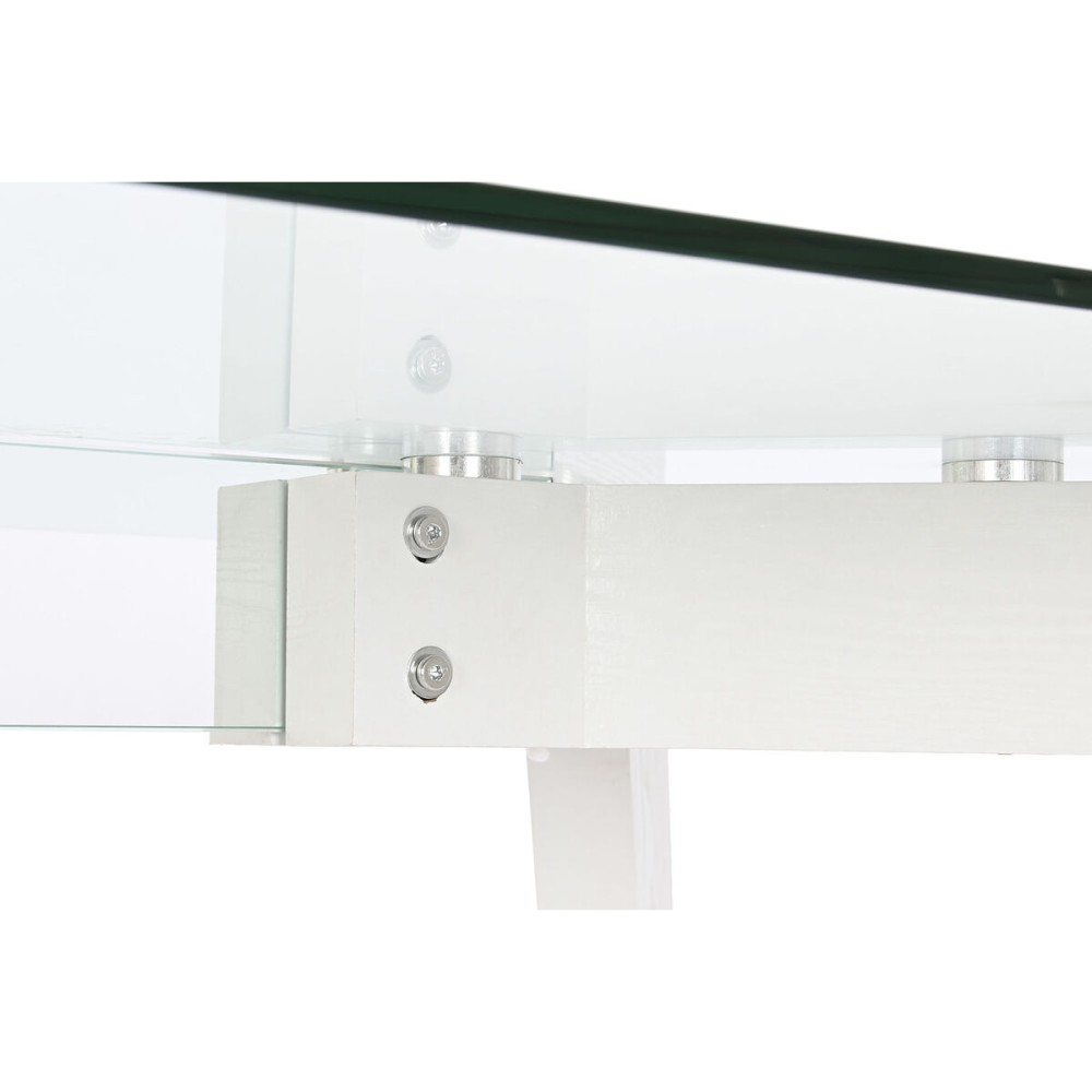 Table de Salle à Manger DKD Home Decor Blanc Transparent Verre Bois MDF 160 x 90 x 75 cm