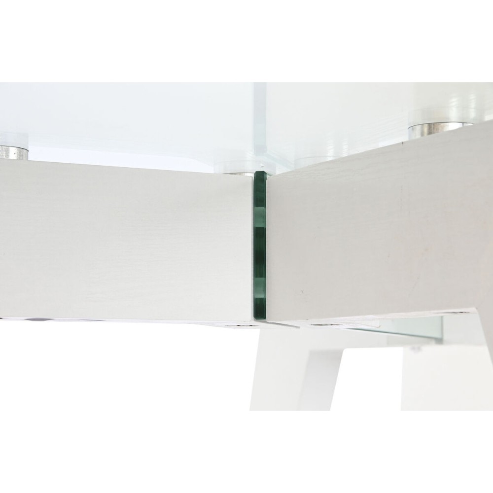 Table de Salle à Manger DKD Home Decor Blanc Transparent Verre Bois MDF 160 x 90 x 75 cm