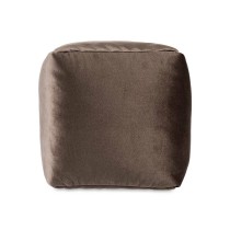 Pouf Velours Gris 30 x 30 x 30 cm (4 Unités)