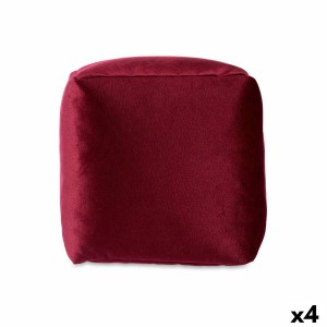 Pouf Velours Bordeaux 30 x 30 x 30 cm (4 Unités)