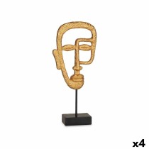 Decorative Figure Face Golden 19,5 x 38 x 10,5 cm (4 Units)