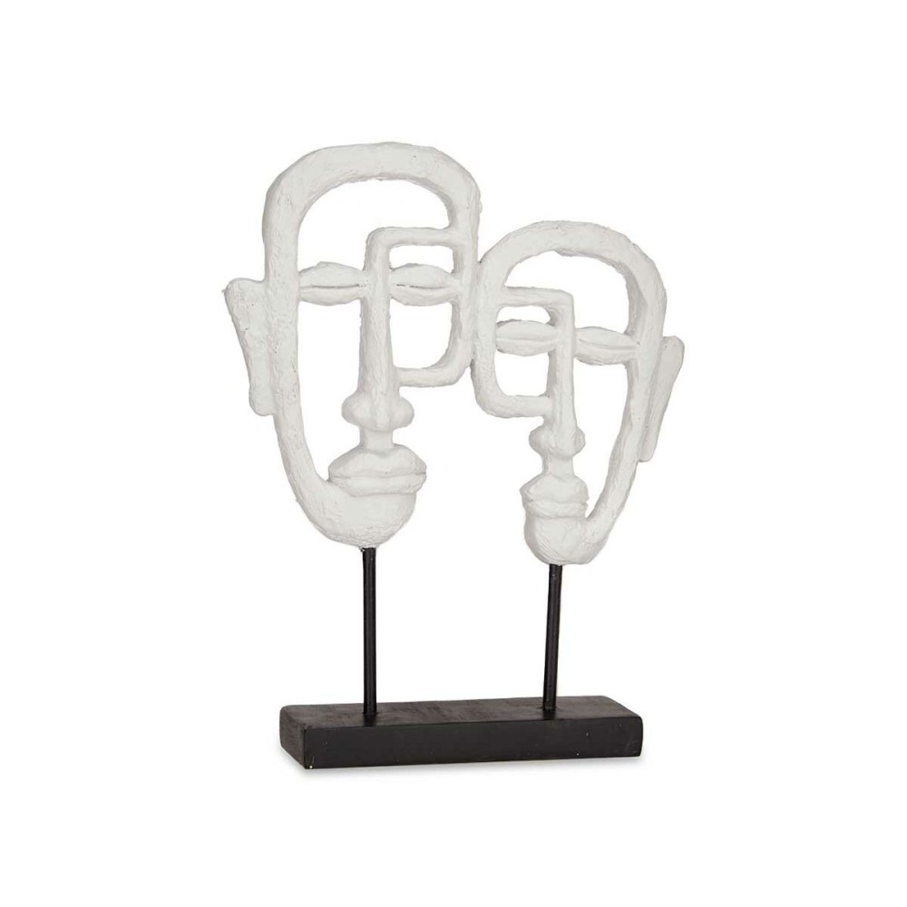 Decorative Figure Face White 27 x 32,5 x 10,5 cm (4 Units)