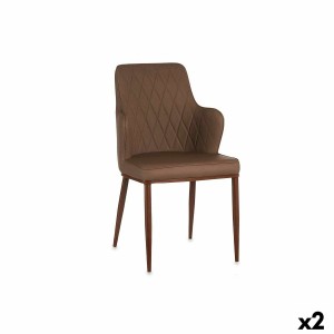 Fauteuil Losanges Marron Noir Acier 53 x 90 x 43 cm (2 Unités)