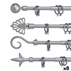 Curtain Bar Extendable Silver Iron 5 x 178 x 5 cm (8 Units)