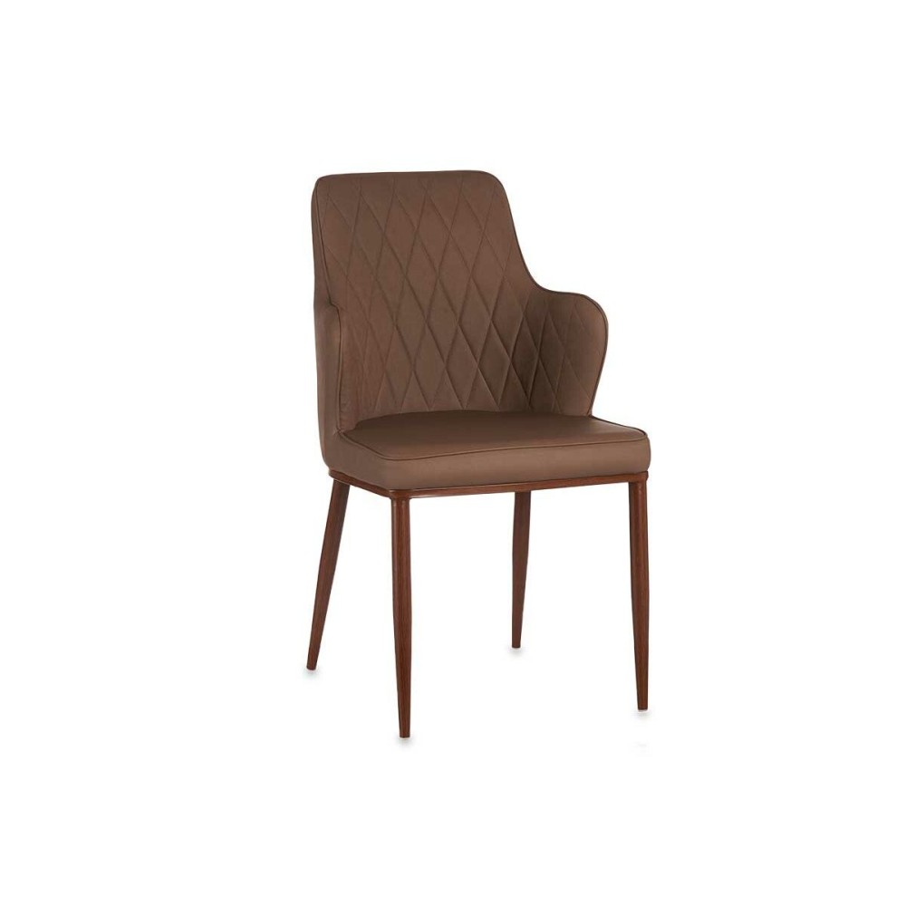 Armchair Rhombus Brown Black Steel 53 x 90 x 43 cm (2 Units)