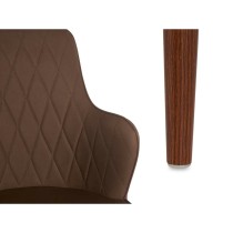 Armchair Rhombus Brown Black Steel 53 x 90 x 43 cm (2 Units)