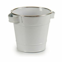 Cache-pot Ibergarden A60354-D Blanc Argenté Zinc Seau 19,5 x 14,5 x 16,5 cm (24 Unités)