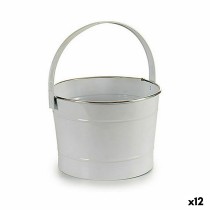 Blumentopf Ibergarden 49095 Weiß Silberfarben Zink Würfel 25 x 29,5 x 27 cm (12 Stück)