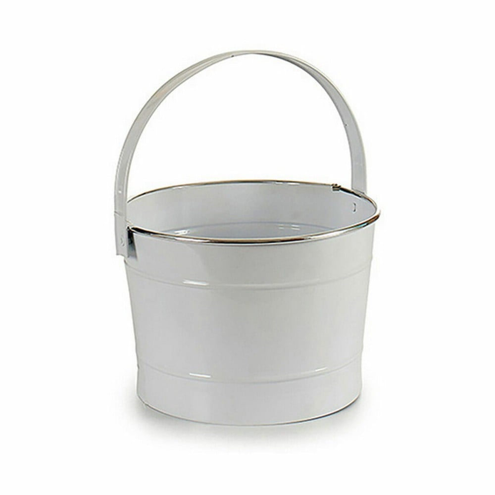 Cache-pot Ibergarden 49095 Blanc Argenté Zinc Seau 25 x 29,5 x 27 cm (12 Unités)