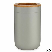 Toothbrush Holder Berilo BP16-103G Brown Grey Bamboo polypropylene 7,7 x 11,5 x 7,7 cm (6 Units)