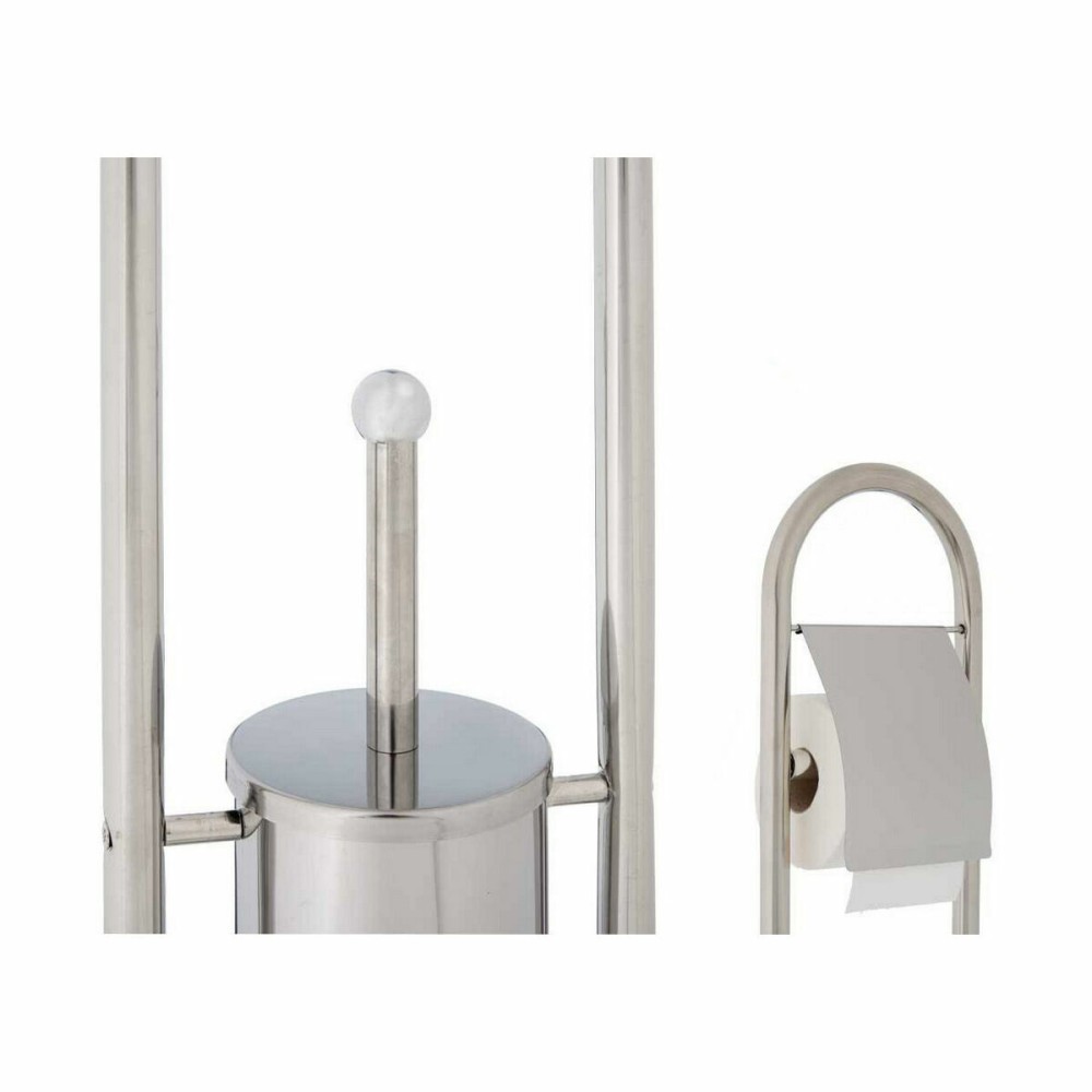 Toilet Paper Holder with Brush Stand Berilo B0812 Silver 17,5 x 29 x 80 cm (4 Units)