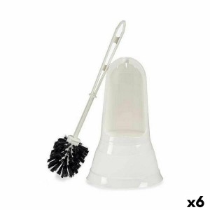 Brosse de salle de wc Berilo 151C6-B Blanc Noir PVC polypropylène 16 x 36,2 x 16 cm (6 Unités)