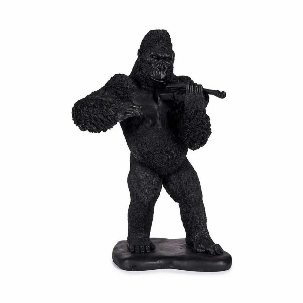 Decorative Figure Gorilla Violin Black 17 x 41 x 30 cm (3 Units)