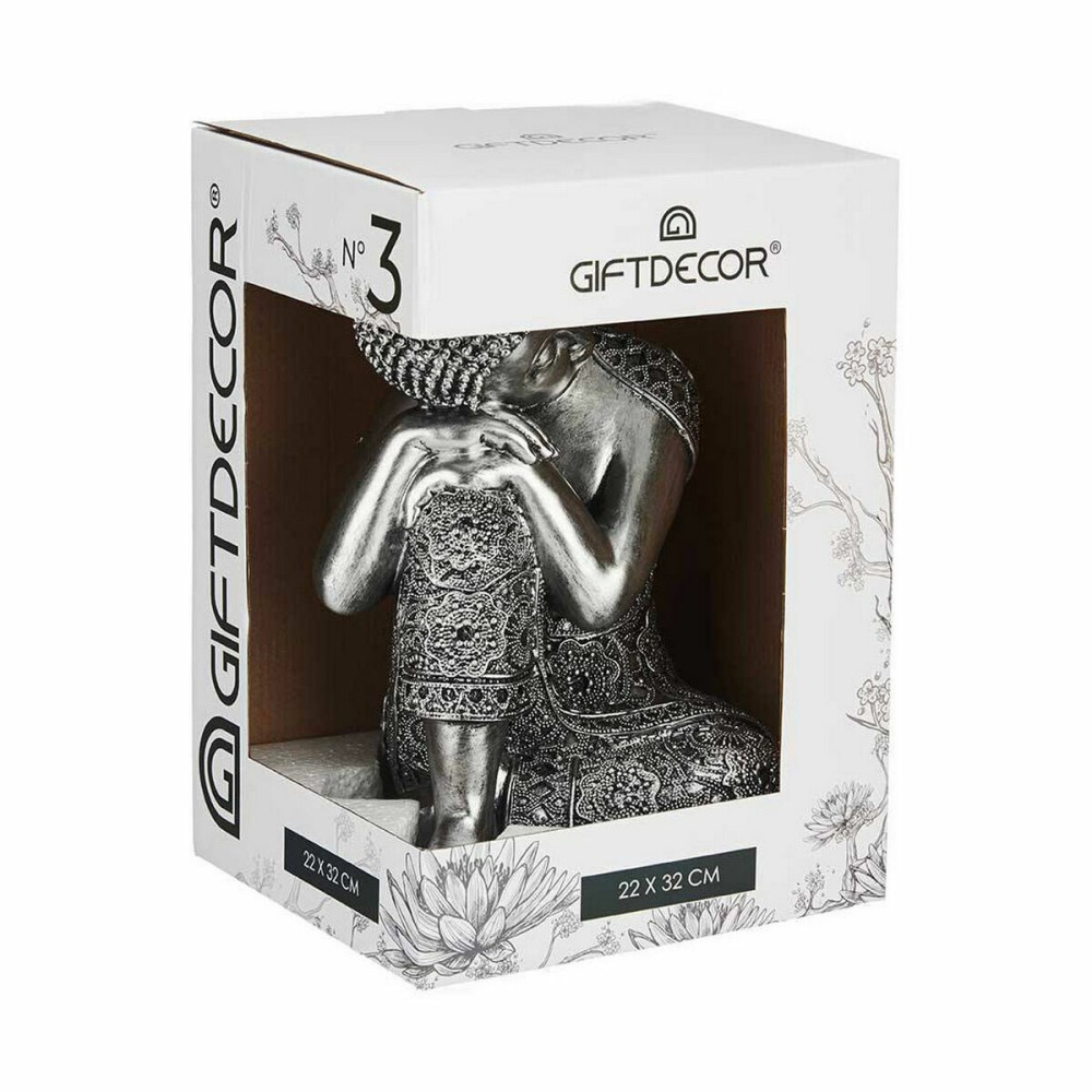 Decorative Figure Buddha Sitting Silver 20 x 30 x 20 cm (4 Units)