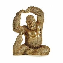 Figurine Décorative Yoga Gorille Doré 14 x 30 x 25,5 cm (3 Unités)