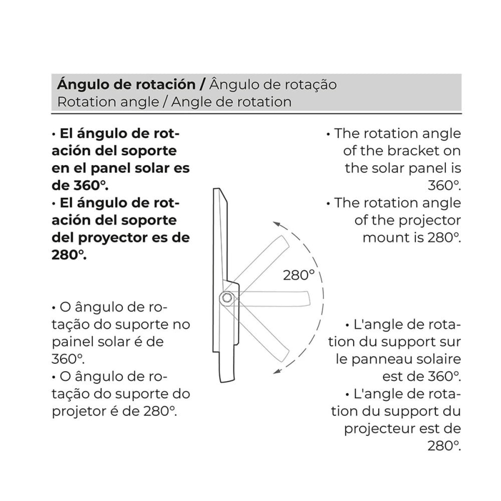 Projecteur EDM 31855 200 W 1500 lm Télécommande Panneau solaire photovoltaïque (6500 K)