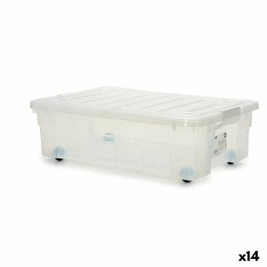 Boîte de rangement avec roues 30 L 40 x 18 x 59,5 cm (14 Unités)