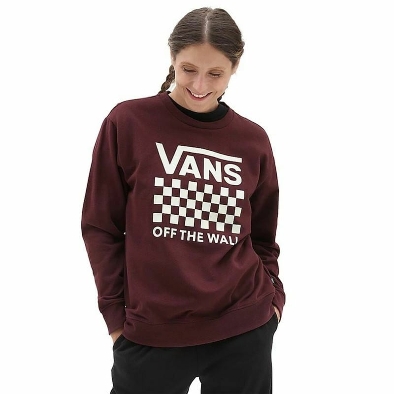 Damen Sweater ohne Kapuze Vans Lock Box Crew-B Granatrot