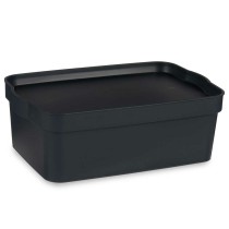 Storage Box with Lid Kipit TP593-1 Anthracite Plastic 6 L 21 x 11 x 32 cm (12 Units)