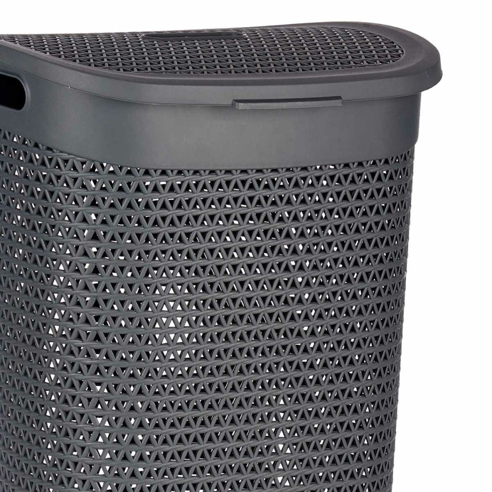 Laundry Basket Kipit 4790-2 Anthracite Plastic 60 L 43,5 x 57,5 x 34 cm (6 Units)