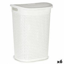 Laundry Basket Kipit 4790-3 White Plastic 60 L 43,5 x 57,5 x 34 cm (6 Units)