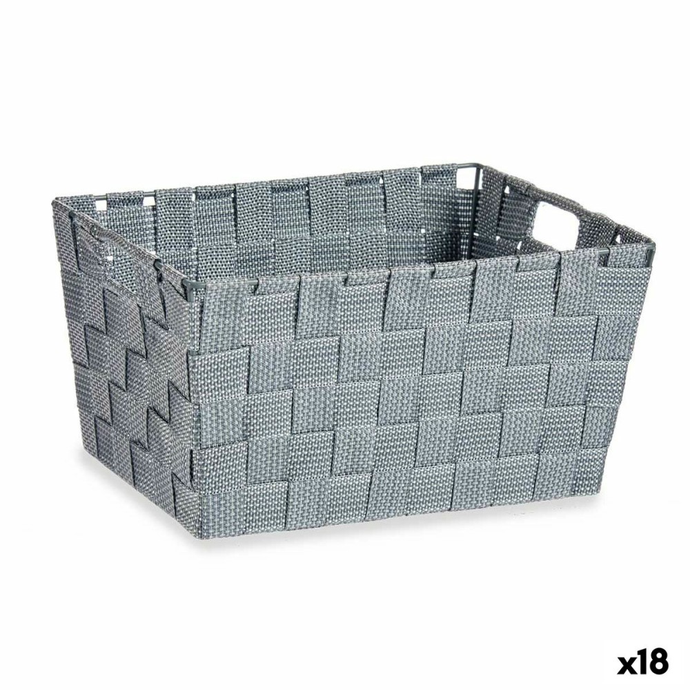 Panier Multi-usages Kipit A3-6883 Gris Tissu 5 L 30,4 x 14 x 20 cm (18 Unités)