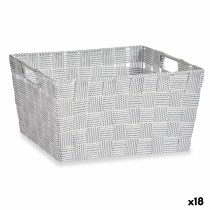 Panier Multi-usages Kipit A3-6883 Blanc Tissu 30,4 x 14 x 20 cm (18 Unités)