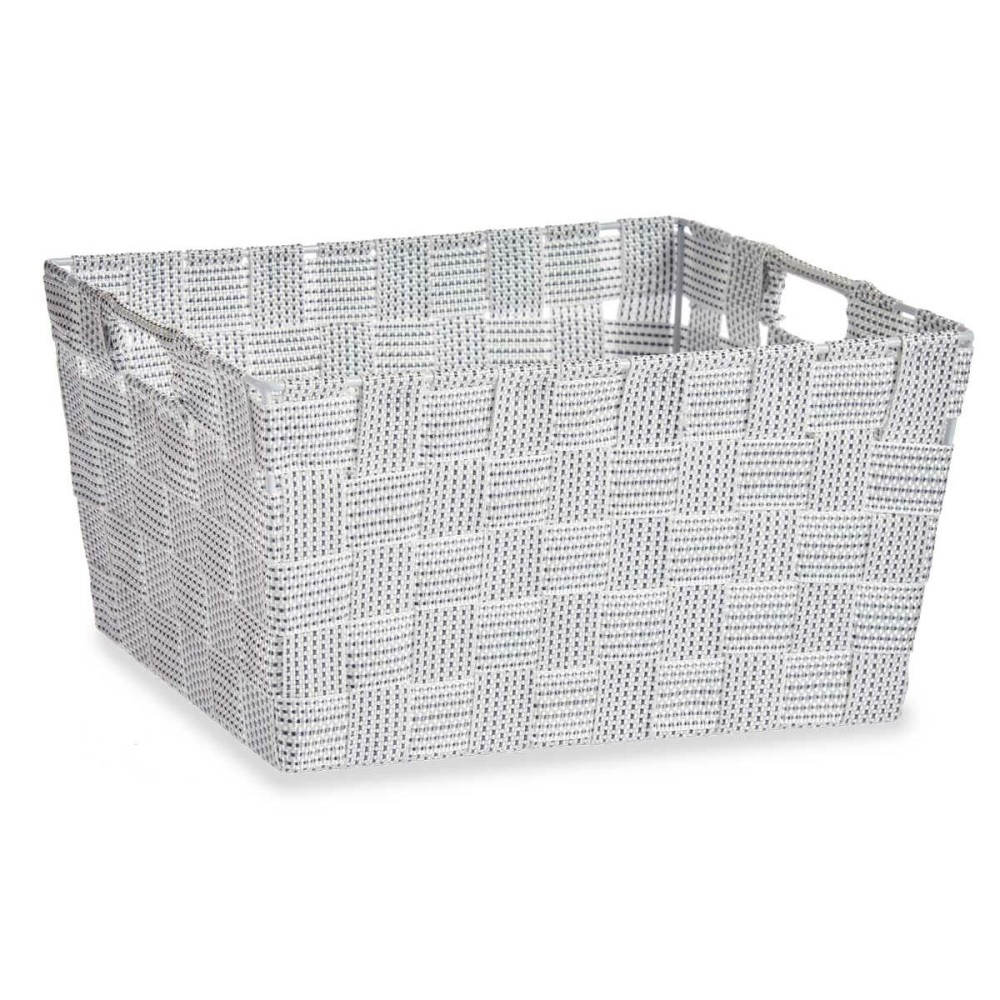 Panier Multi-usages Kipit A3-6883 Blanc Tissu 30,4 x 14 x 20 cm (18 Unités)