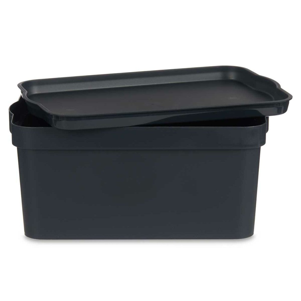 Boîte de rangement avec couvercle Kipit TP594-1 Anthracite Plastique 7,5 L 21 x 14,2 x 32 cm (12 Unités)