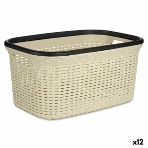 Panier à linge Kipit TP7001-1 Crème Plastique 36 L 36 x 25,5 x 52,5 cm (12 Unités)