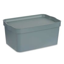 Aufbewahrungsbox mit Deckel Kipit TP594-2 Grau Kunststoff 7,5 L 21 x 14,2 x 32 cm (12 Stück)