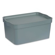 Storage Box with Lid Kipit TP594-2 Grey Plastic 7,5 L 21 x 14,2 x 32 cm (12 Units)