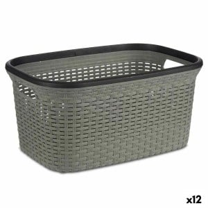 Panier à linge Kipit TP7001-2 Gris Plastique 36 L 36 x 25,5 x 53 cm (12 Unités)