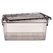 Storage Box with Lid Kipit TP547-2 Anthracite Plastic 22 L (6 Units)