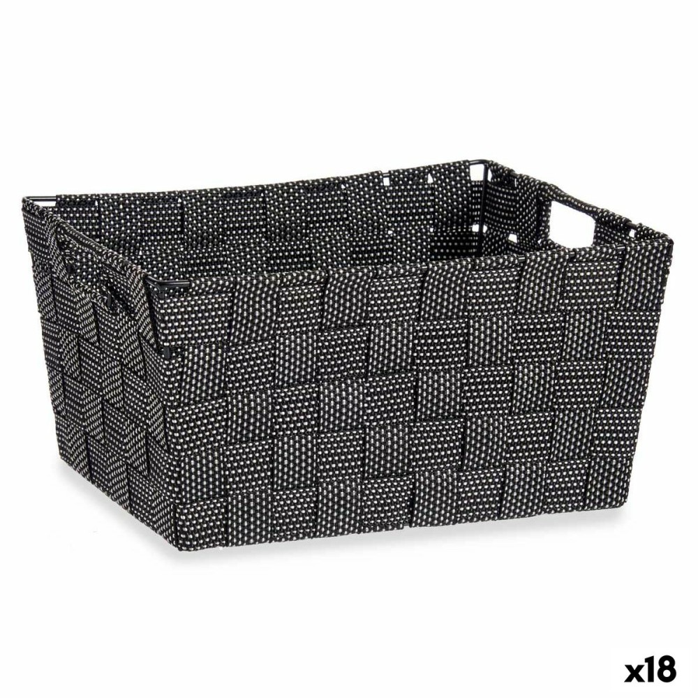 Panier Multi-usages Kipit A3-6883 Noir Tissu 20 x 14 x 30 cm (18 Unités)