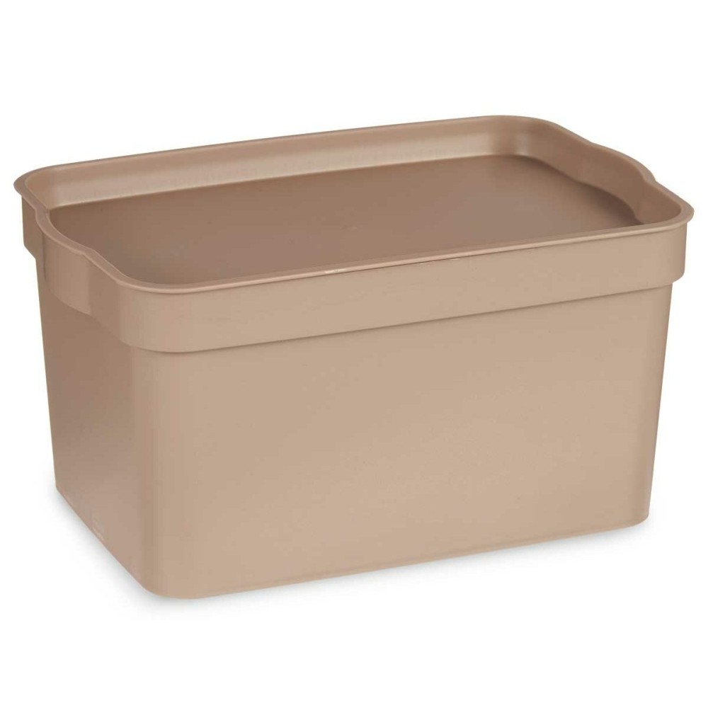 Storage Box with Lid Kipit TP592-3 Beige Plastic 2,3 L 13,5 x 11 x 20 cm (24 Units)