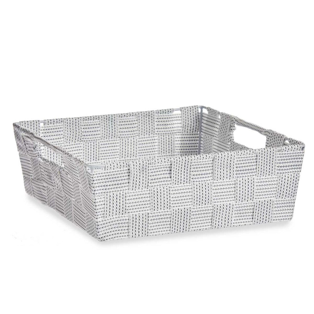 Panier Multi-usages Kipit A3-693109 Blanc Tissu 3 L 23 x 8 x 27 cm 27 x 8 x 23 cm (48 Unités)