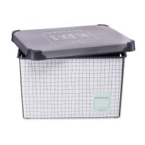 Storage Box with Lid Kipit Home Grey Plastic Graph paper 22 L 29 x 23,5 x 39 cm (12 Units)